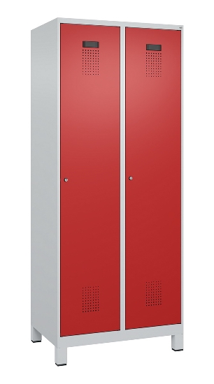 C+P Spind Evolo PLUS 049010-12 mit Füßen 1 Abt. 400mm Zylinderschloss (HxBxT) 1950x400x500mm 7035/0010