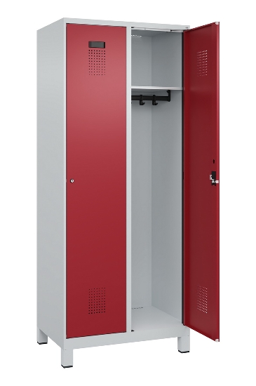 C+P Spind Evolo PLUS 049010-12 mit Füßen 1 Abt. 400mm Zylinderschloss (HxBxT) 1950x400x500mm 7035/0010
