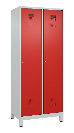 C+P Spind Evolo PLUS 049010-12 mit Füßen 1 Abt. 400mm Zylinderschloss (HxBxT) 1950x400x500mm 7035/0010