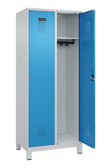 C+P Spind Evolo PLUS 049010-12 mit Füßen 1 Abt. 400mm Zylinderschloss (HxBxT) 1950x400x500mm 7035/0010