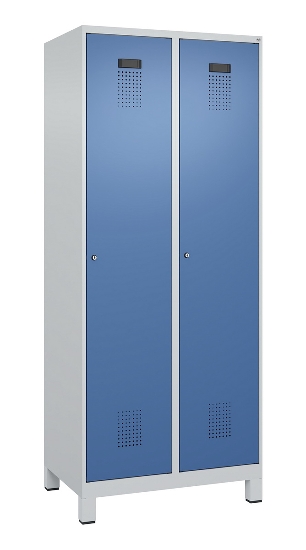 C+P Spind Evolo PLUS 049010-12 mit Füßen 1 Abt. 400mm Zylinderschloss (HxBxT) 1950x400x500mm 7035/0010