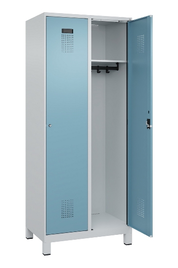 C+P Spind Evolo PLUS 049010-12 mit Füßen 1 Abt. 400mm Zylinderschloss (HxBxT) 1950x400x500mm 7035/0010
