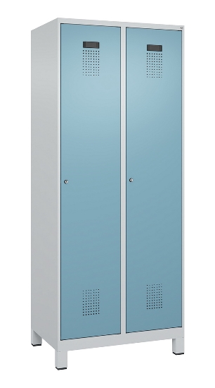 C+P Spind Evolo PLUS 049010-12 mit Füßen 1 Abt. 400mm Zylinderschloss (HxBxT) 1950x400x500mm 7035/0010