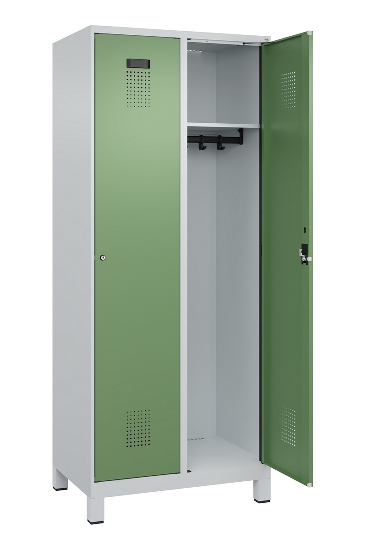 C+P Spind Evolo PLUS 049010-12 mit Füßen 1 Abt. 400mm Zylinderschloss (HxBxT) 1950x400x500mm 7035/0010