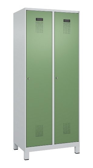 C+P Spind Evolo PLUS 049010-12 mit Füßen 1 Abt. 400mm Zylinderschloss (HxBxT) 1950x400x500mm 7035/0010