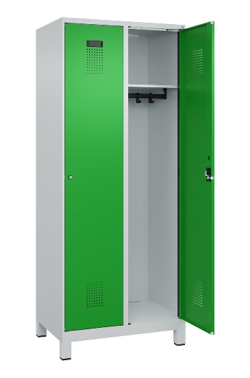 C+P Spind Evolo PLUS 049010-12 mit Füßen 1 Abt. 400mm Zylinderschloss (HxBxT) 1950x400x500mm 7035/0010