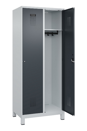 C+P Spind Evolo PLUS 049010-12 mit Füßen 1 Abt. 400mm Zylinderschloss (HxBxT) 1950x400x500mm 7035/0010