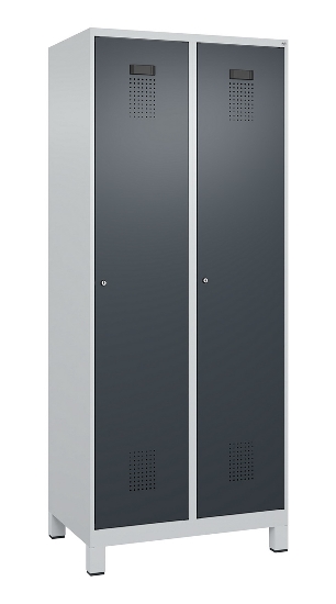 C+P Spind Evolo PLUS 049010-12 mit Füßen 1 Abt. 400mm Zylinderschloss (HxBxT) 1950x400x500mm 7035/0010