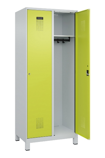 C+P Spind Evolo PLUS 049010-12 mit Füßen 1 Abt. 400mm Zylinderschloss (HxBxT) 1950x400x500mm 7035/0010