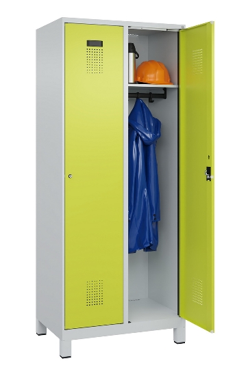 C+P Spind Evolo PLUS 049010-12 mit Füßen 1 Abt. 400mm Zylinderschloss (HxBxT) 1950x400x500mm 7035/0010