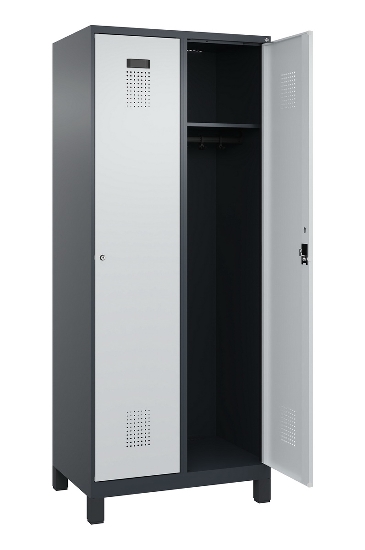 C+P Spind Evolo PLUS 049010-12 mit Füßen 1 Abt. 400mm Zylinderschloss (HxBxT) 1950x400x500mm 7035/0010
