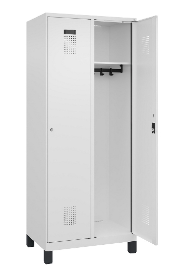 C+P Spind Evolo PLUS 049010-12 mit Füßen 1 Abt. 400mm Zylinderschloss (HxBxT) 1950x400x500mm 7035/0010