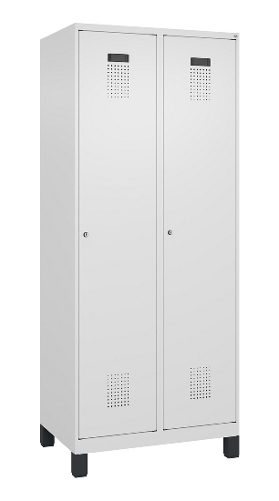C+P Spind Evolo PLUS 049010-12 mit Füßen 1 Abt. 400mm Zylinderschloss (HxBxT) 1950x400x500mm 7035/0010