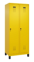 C+P Wäsche-Spind Evolo PLUS 049010-22B mit Füßen 2 Abt.je 400mm Drehriegel (HxBxT) 1950x800x500mm 0010/0010