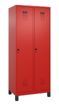 C+P Wäsche-Spind Evolo PLUS 049010-22B mit Füßen 2 Abt.je 400mm Drehriegel (HxBxT) 1950x800x500mm 0010/0010