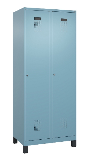 C+P Wäsche-Spind Evolo PLUS 049010-22B mit Füßen 2 Abt.je 400mm Drehriegel (HxBxT) 1950x800x500mm 0010/0010