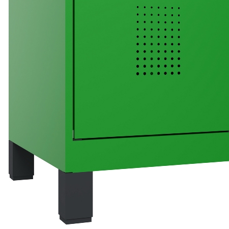 C+P Wäsche-Spind Evolo PLUS 049010-22B mit Füßen 2 Abt.je 400mm Drehriegel (HxBxT) 1950x800x500mm 0010/0010