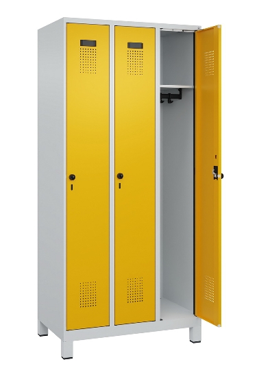 C+P Spind Evolo PLUS 049010-12 mit Füßen 1 Abt. 400mm Zylinderschloss (HxBxT) 1950x400x500mm 7035/0010