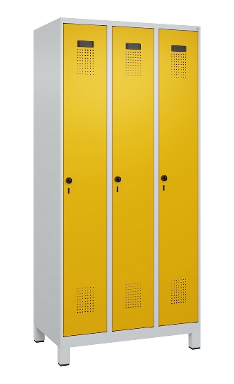 C+P Spind Evolo PLUS 049010-12 mit Füßen 1 Abt. 400mm Zylinderschloss (HxBxT) 1950x400x500mm 7035/0010