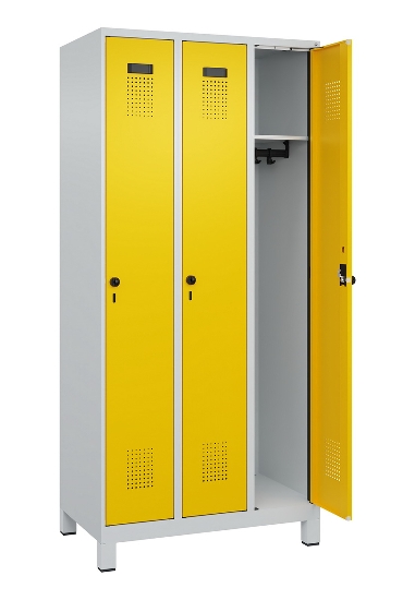 C+P Spind Evolo PLUS 049010-12 mit Füßen 1 Abt. 400mm Zylinderschloss (HxBxT) 1950x400x500mm 7035/0010