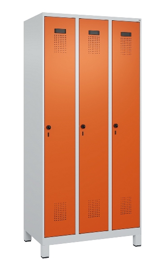 C+P Spind Evolo PLUS 049010-12 mit Füßen 1 Abt. 400mm Zylinderschloss (HxBxT) 1950x400x500mm 7035/0010