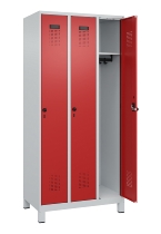 C+P Spind Evolo PLUS 049010-12 mit Füßen 1 Abt. 400mm Zylinderschloss (HxBxT) 1950x400x500mm 7035/0010