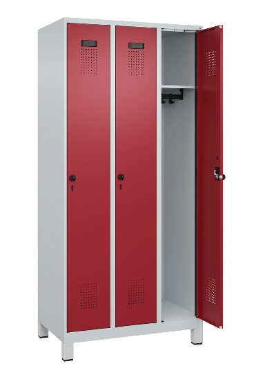 C+P Spind Evolo PLUS 049010-12 mit Füßen 1 Abt. 400mm Zylinderschloss (HxBxT) 1950x400x500mm 7035/0010