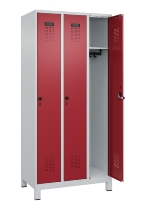 C+P Spind Evolo PLUS 049010-12 mit Füßen 1 Abt. 400mm Zylinderschloss (HxBxT) 1950x400x500mm 7035/0010