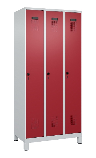 C+P Spind Evolo PLUS 049010-12 mit Füßen 1 Abt. 400mm Zylinderschloss (HxBxT) 1950x400x500mm 7035/0010