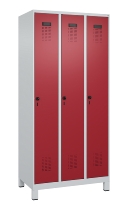 C+P Spind Evolo PLUS 049010-12 mit Füßen 1 Abt. 400mm Zylinderschloss (HxBxT) 1950x400x500mm 7035/0010