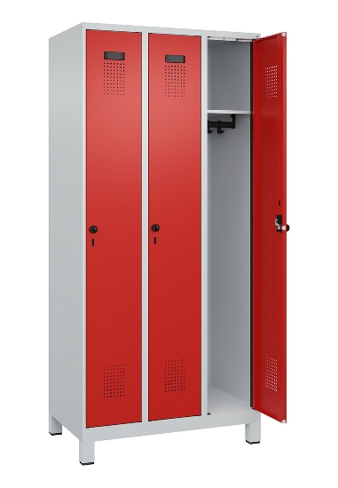 C+P Spind Evolo PLUS 049010-12 mit Füßen 1 Abt. 400mm Zylinderschloss (HxBxT) 1950x400x500mm 7035/0010