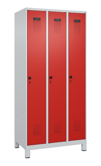 C+P Spind Evolo PLUS 049010-12 mit Füßen 1 Abt. 400mm Zylinderschloss (HxBxT) 1950x400x500mm 7035/0010
