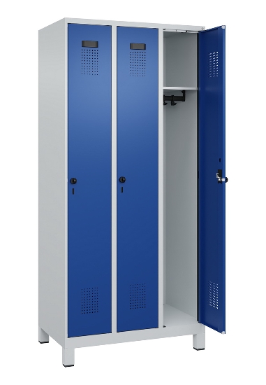 C+P Spind Evolo PLUS 049010-12 mit Füßen 1 Abt. 400mm Zylinderschloss (HxBxT) 1950x400x500mm 7035/0010