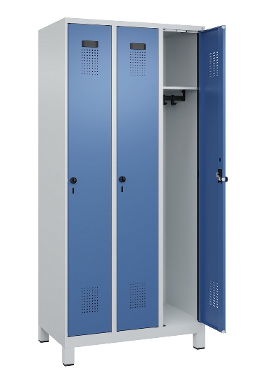 C+P Spind Evolo PLUS 049010-12 mit Füßen 1 Abt. 400mm Zylinderschloss (HxBxT) 1950x400x500mm 7035/0010