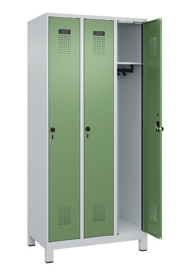 C+P Spind Evolo PLUS 049010-12 mit Füßen 1 Abt. 400mm Zylinderschloss (HxBxT) 1950x400x500mm 7035/0010