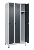 C+P Spind Evolo PLUS 049010-12 mit Füßen 1 Abt. 400mm Zylinderschloss (HxBxT) 1950x400x500mm 7035/0010