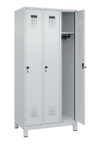 C+P Spind Evolo PLUS 049010-12 mit Füßen 1 Abt. 400mm Zylinderschloss (HxBxT) 1950x400x500mm 7035/0010