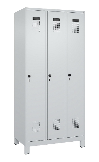 C+P Spind Evolo PLUS 049010-12 mit Füßen 1 Abt. 400mm Zylinderschloss (HxBxT) 1950x400x500mm 7035/0010