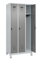 C+P Spind Evolo PLUS 049010-12 mit Füßen 1 Abt. 400mm Zylinderschloss (HxBxT) 1950x400x500mm 7035/0010