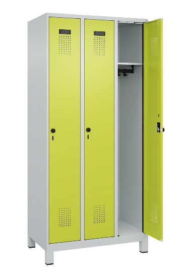 C+P Spind Evolo PLUS 049010-12 mit Füßen 1 Abt. 400mm Zylinderschloss (HxBxT) 1950x400x500mm 7035/0010