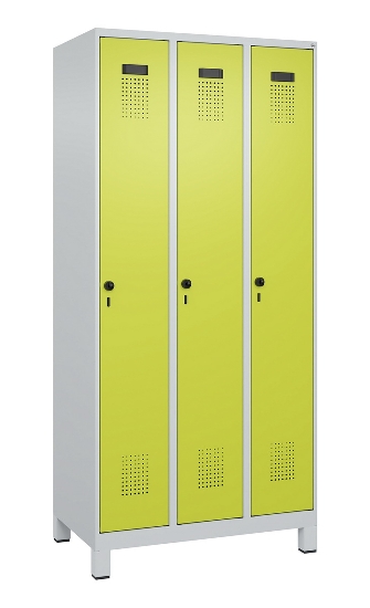 C+P Spind Evolo PLUS 049010-12 mit Füßen 1 Abt. 400mm Zylinderschloss (HxBxT) 1950x400x500mm 7035/0010