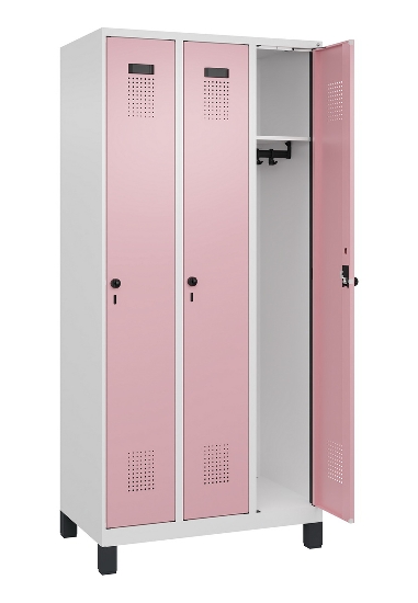 C+P Spind Evolo PLUS 049010-12 mit Füßen 1 Abt. 400mm Zylinderschloss (HxBxT) 1950x400x500mm 7035/0010