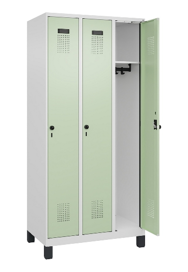 C+P Spind Evolo PLUS 049010-12 mit Füßen 1 Abt. 400mm Zylinderschloss (HxBxT) 1950x400x500mm 7035/0010