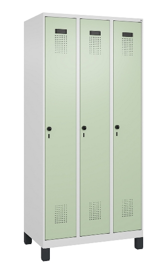 C+P Spind Evolo PLUS 049010-12 mit Füßen 1 Abt. 400mm Zylinderschloss (HxBxT) 1950x400x500mm 7035/0010