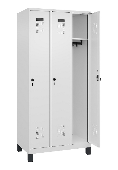 C+P Spind Evolo PLUS 049010-12 mit Füßen 1 Abt. 400mm Zylinderschloss (HxBxT) 1950x400x500mm 7035/0010