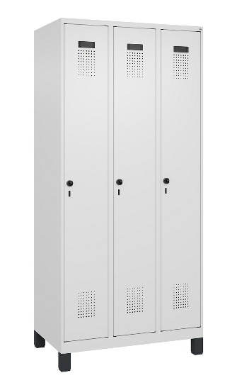 C+P Spind Evolo PLUS 049010-12 mit Füßen 1 Abt. 400mm Zylinderschloss (HxBxT) 1950x400x500mm 7035/0010