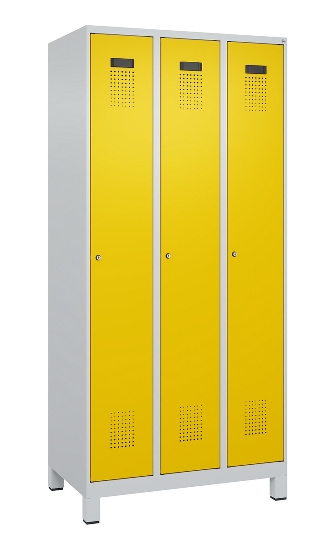 C+P Spind Evolo PLUS 049010-12 mit Füßen 1 Abt. 400mm Zylinderschloss (HxBxT) 1950x400x500mm 7035/0010