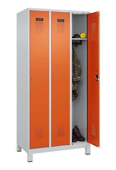 C+P Spind Evolo PLUS 049010-12 mit Füßen 1 Abt. 400mm Zylinderschloss (HxBxT) 1950x400x500mm 7035/0010