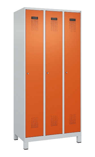 C+P Spind Evolo PLUS 049010-12 mit Füßen 1 Abt. 400mm Zylinderschloss (HxBxT) 1950x400x500mm 7035/0010