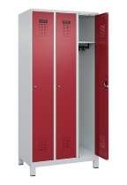 C+P Spind Evolo PLUS 049010-12 mit Füßen 1 Abt. 400mm Zylinderschloss (HxBxT) 1950x400x500mm 7035/0010